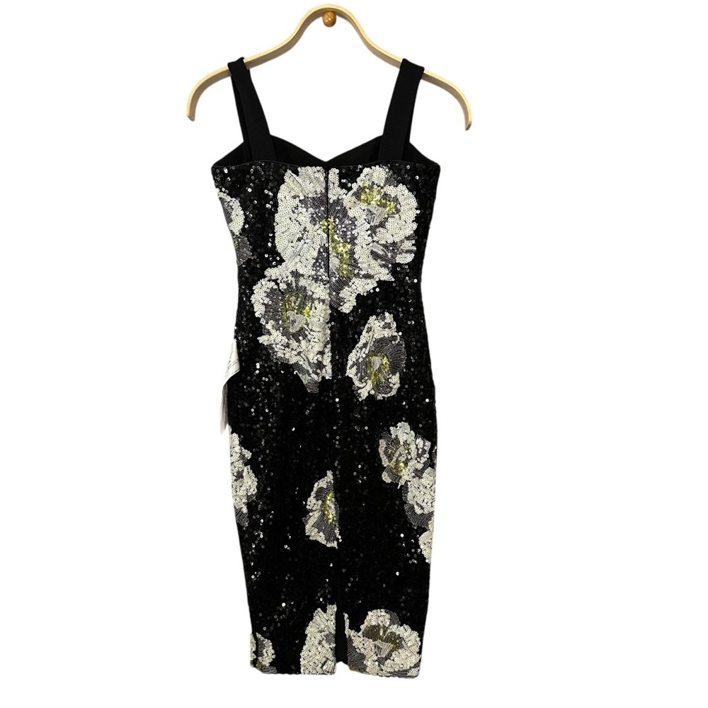 Dress the Population Nicole Black Sequin Floral Print Dress. Sz: S - Picture 7 of 13